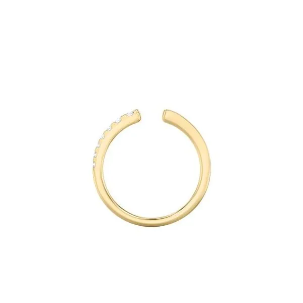 1/6CTW 14K YG Mined Diamond Open shank With Half Black Ceramic Wedding Band Image 3 The Ring Austin Round Rock, TX