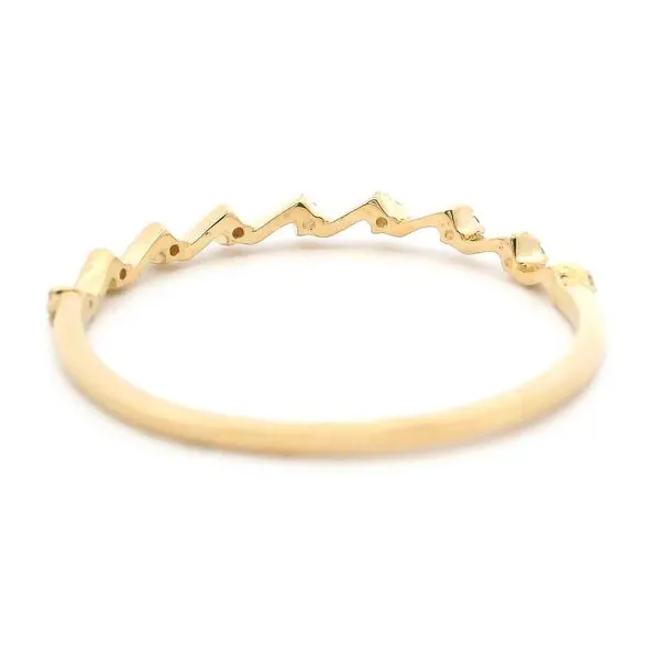 1/10CTW 14K YG Natural Round Diamond Zig Zag Design Wedding Band Image 2 The Ring Austin Round Rock, TX