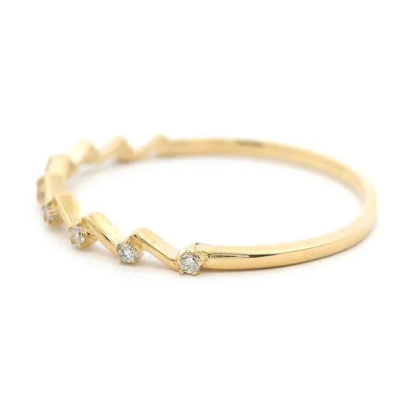 1/10CTW 14K YG Natural Round Diamond Zig Zag Design Wedding Band Image 3 The Ring Austin Round Rock, TX