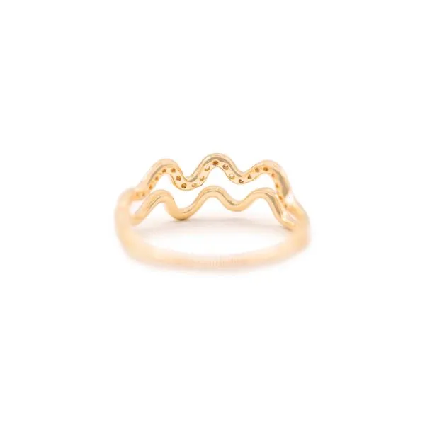 1/6CTW 14K YG Double Wave With Natural Round Accented Diamond Ring Image 3 The Ring Austin Round Rock, TX