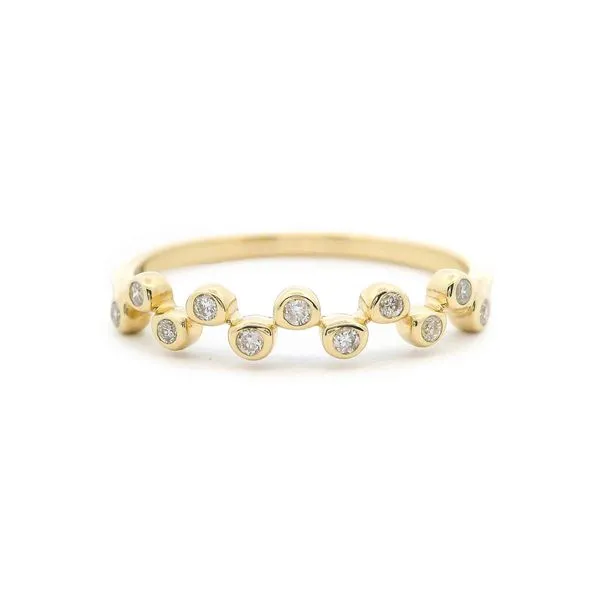 1/10CTW 14K YG Natural Diamond Bezel Set Staggered Band The Ring Austin Round Rock, TX