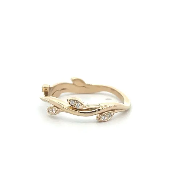 1/20CTW 14K YG Natural Diamond Floral Mil Grain Wedding Band Image 2 The Ring Austin Round Rock, TX