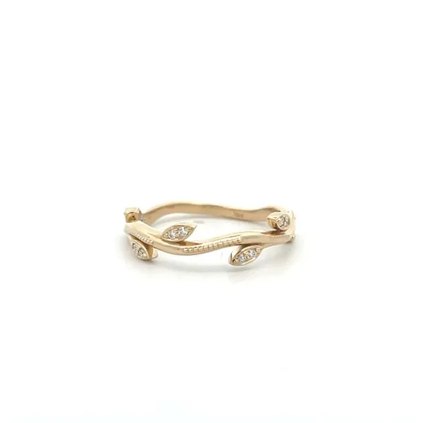 1/20CTW 14K YG Natural Diamond Floral Mil Grain Wedding Band Image 3 The Ring Austin Round Rock, TX