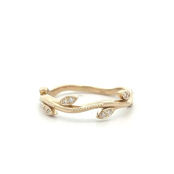 1/20CTW 14K YG Natural Diamond Floral Mil Grain Wedding Band The Ring Austin Round Rock, TX