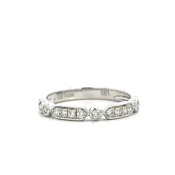 1/4CTW 14K WG Natural Round Diamond Stationed Bezel And Prong Wedding Band Image 3 The Ring Austin Round Rock, TX