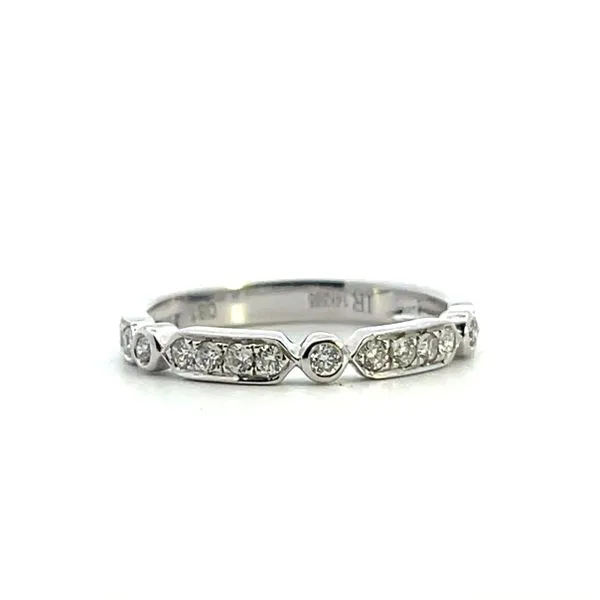1/4CTW 14K WG Natural Round Diamond Stationed Bezel And Prong Wedding Band The Ring Austin Round Rock, TX