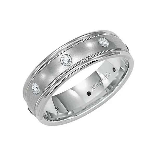 Satin Finish Milgrain Gents Band 1/3 ctw The Ring Austin Round Rock, TX