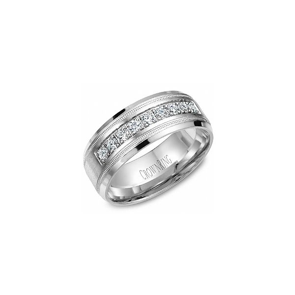 Gents White Gold 8mm Band with 1/2 ctw The Ring Austin Round Rock, TX