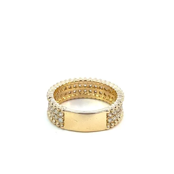 7/8CTW 14K YG Double Row Mined Diamond With Beaded Texture on Outer Ring Image 4 The Ring Austin Round Rock, TX