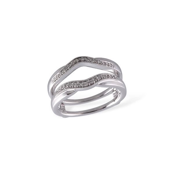 14k White Gold Curved Diamond Ring Guard The Ring Austin Round Rock, TX