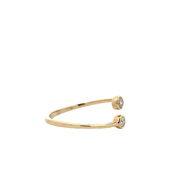 1/6CTW 14K Yellow Gold Bezel Set Diamond Bypass Ring Image 2 The Ring Austin Round Rock, TX