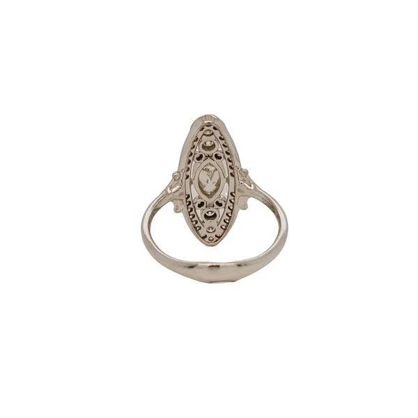 3/4CTW 14K WG Oval Art deco Millgrain Mined Ring With Marquise Center stone Shape Image 2 The Ring Austin Round Rock, TX