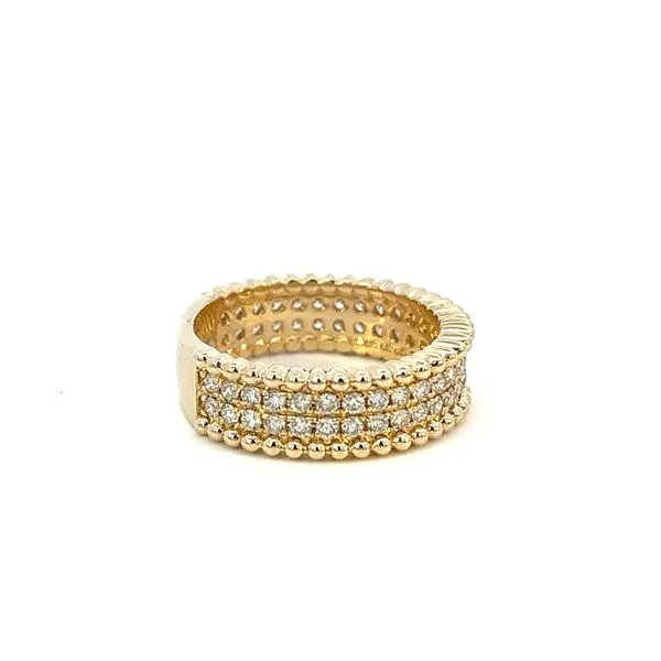 7/8CTW 14K YG Double Row Mined Diamond With Beaded Texture on Outer Ring Image 3 The Ring Austin Round Rock, TX