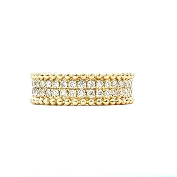 7/8CTW 14K YG Double Row Mined Diamond With Beaded Texture on Outer Ring The Ring Austin Round Rock, TX