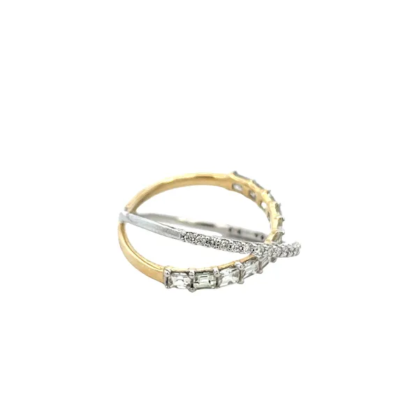 1 1/6CTW 14K WG Mined Diamond Crisscross Ring With Baguettes and Rounds Ring Image 2 The Ring Austin Round Rock, TX
