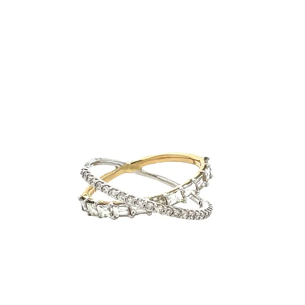 1 1/6CTW 14K WG Mined Diamond Crisscross Ring With Baguettes and Rounds Ring Image 4 The Ring Austin Round Rock, TX