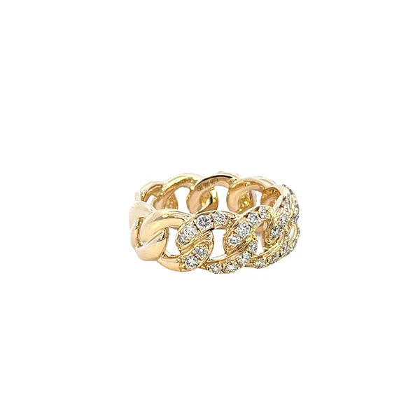 1.00CTW 14K Yellow Gold Mined diamond Chain Link Ring Image 3 The Ring Austin Round Rock, TX