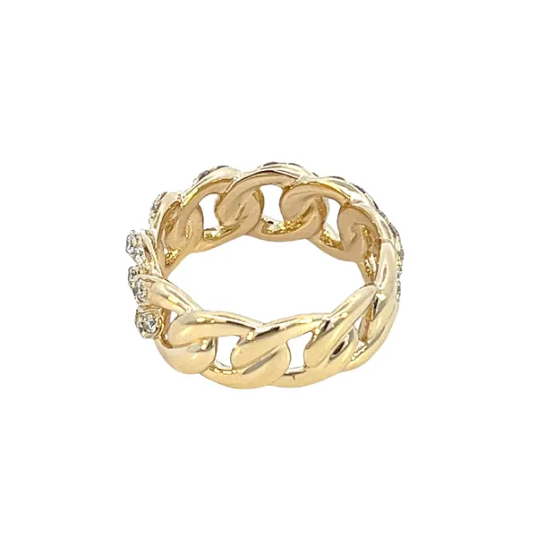 1.00CTW 14K Yellow Gold Mined diamond Chain Link Ring Image 4 The Ring Austin Round Rock, TX