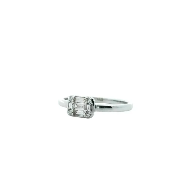 1/5CTW 14K WG Mined Diamond Baguette And Round Rectangle Ring Image 2 The Ring Austin Round Rock, TX