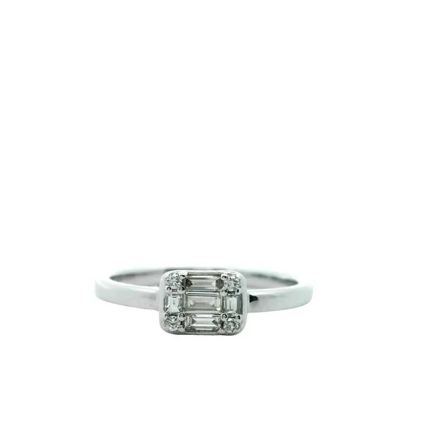 1/5CTW 14K WG Mined Diamond Baguette And Round Rectangle Ring The Ring Austin Round Rock, TX