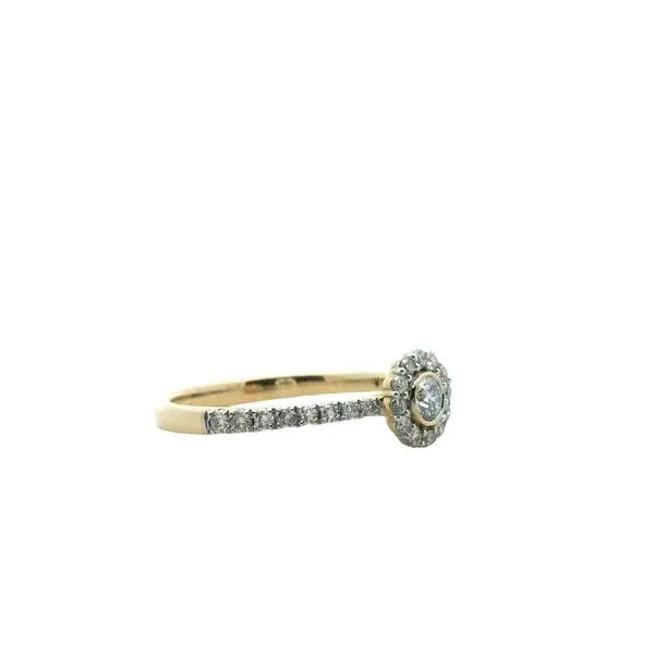 1/2CTW 18K YG/WG Mined Diamond Halo Round Bezel Set Center With Diamonds 1/2 Way Down the Shank Image 3 The Ring Austin Round Rock, TX