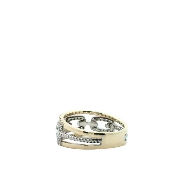 3/4CTW 14K YG/WG Mined Diamond Chain Link, Rope Twist Prong Set Ring Image 2 The Ring Austin Round Rock, TX