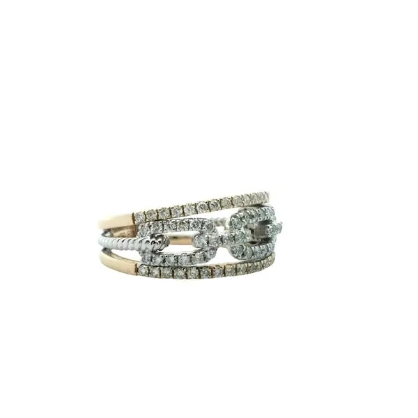 3/4CTW 14K YG/WG Mined Diamond Chain Link, Rope Twist Prong Set Ring Image 4 The Ring Austin Round Rock, TX