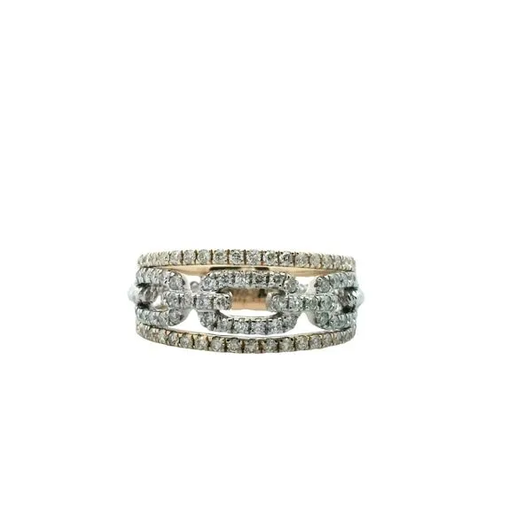 3/4CTW 14K YG/WG Mined Diamond Chain Link, Rope Twist Prong Set Ring The Ring Austin Round Rock, TX
