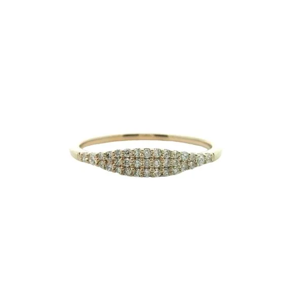 1/5CTW 14K YG Skinny Diamond Pave Signet Ring The Ring Austin Round Rock, TX
