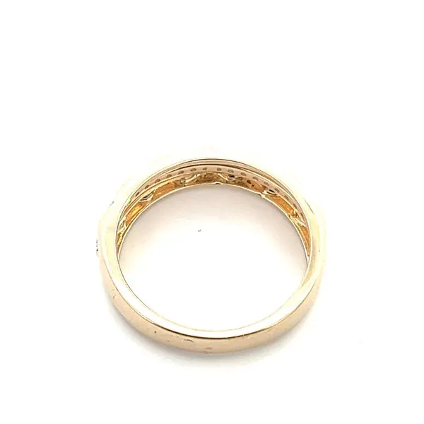 1/6CTW 14K YG Pillow Cushion Texture With Natural Straight Pave Diamond Down Center Ring Image 3 The Ring Austin Round Rock, TX
