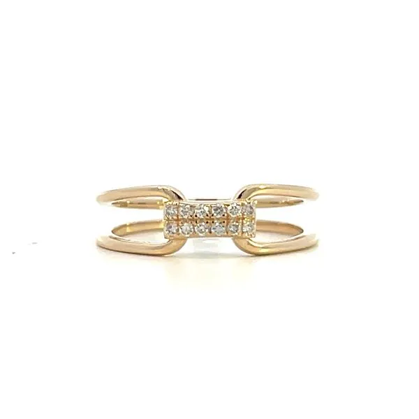 1/8CTW 14K YG Natural Round Diamond Pave Set Split Shank Ring Size Image 2 The Ring Austin Round Rock, TX