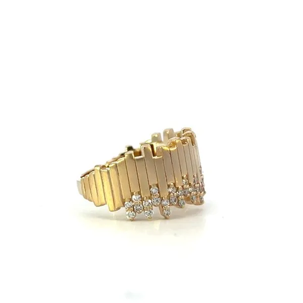 1/2CTW 14K Yellow Gold Natural Round Diamond Multi Row Stacked/Polished Match Ring Image 2 The Ring Austin Round Rock, TX