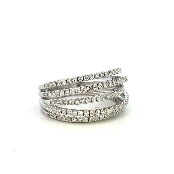 3/4CTW 14K White Gold Natural Round Diamond 5-Row Fashion Ring Size Image 3 The Ring Austin Round Rock, TX
