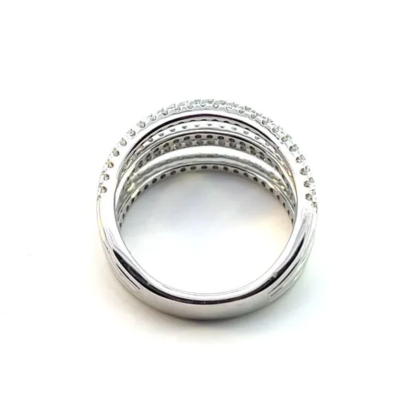 3/4CTW 14K White Gold Natural Round Diamond 5-Row Fashion Ring Size Image 4 The Ring Austin Round Rock, TX
