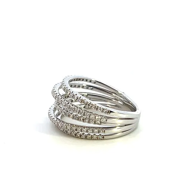 3/4CTW 14K White Gold Natural Round Diamond 5-Row Fashion Ring Size Image 5 The Ring Austin Round Rock, TX