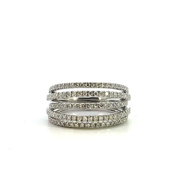 3/4CTW 14K White Gold Natural Round Diamond 5-Row Fashion Ring Size The Ring Austin Round Rock, TX