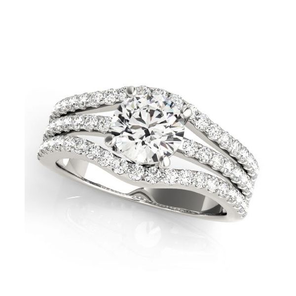 Classic Three Row Diamond Engagement Ring The Ring Austin Round Rock, TX
