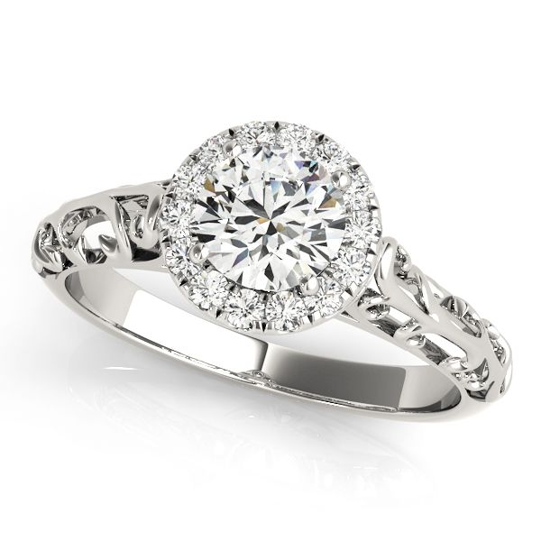 Antique Halo Diamond Engagement Ring The Ring Austin Round Rock, TX