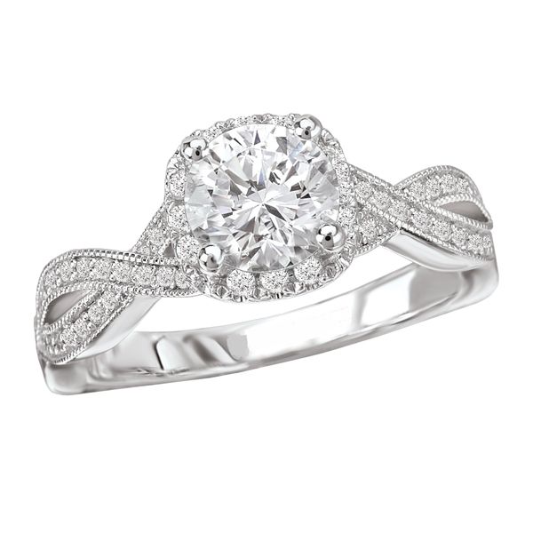 Twisted Shank Round Halo Diamond Engagement Ring The Ring Austin Round Rock, TX
