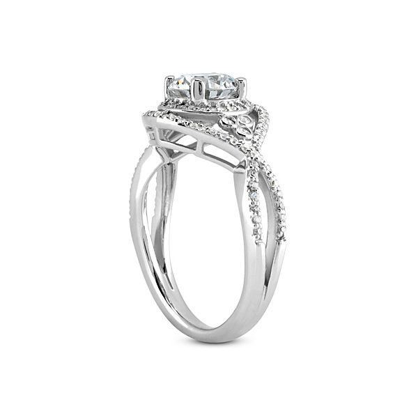 Criss Cross with Halo Diamond Engagement Ring Image 3 The Ring Austin Round Rock, TX
