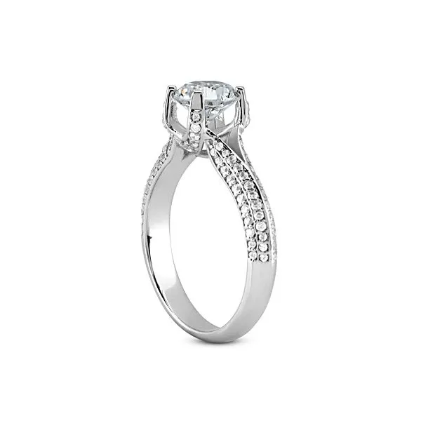 Split Shank Pave Diamond Engagement Ring Image 2 The Ring Austin Round Rock, TX