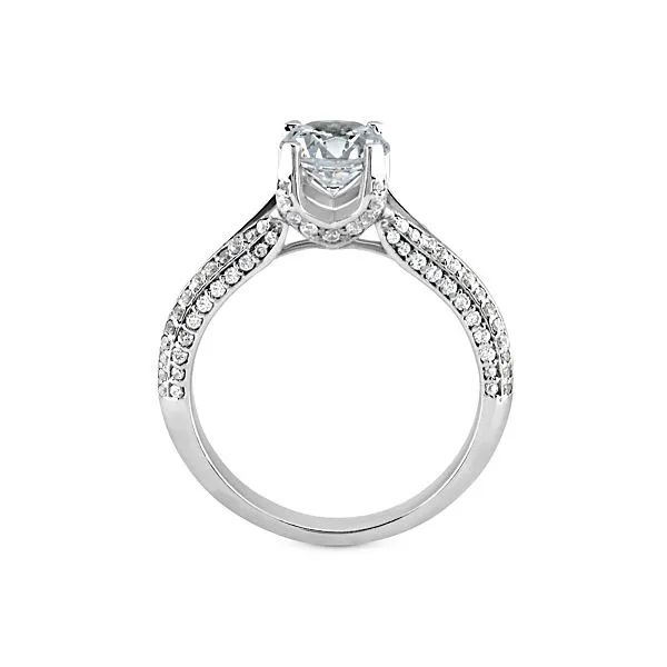 Split Shank Pave Diamond Engagement Ring Image 3 The Ring Austin Round Rock, TX