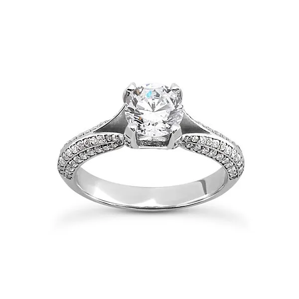 Split Shank Pave Diamond Engagement Ring The Ring Austin Round Rock, TX