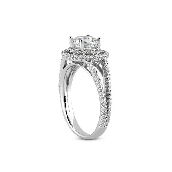 1/3CTW 14K WG Double Halo Split Shank Diamond Engagement Ring Image 2 The Ring Austin Round Rock, TX