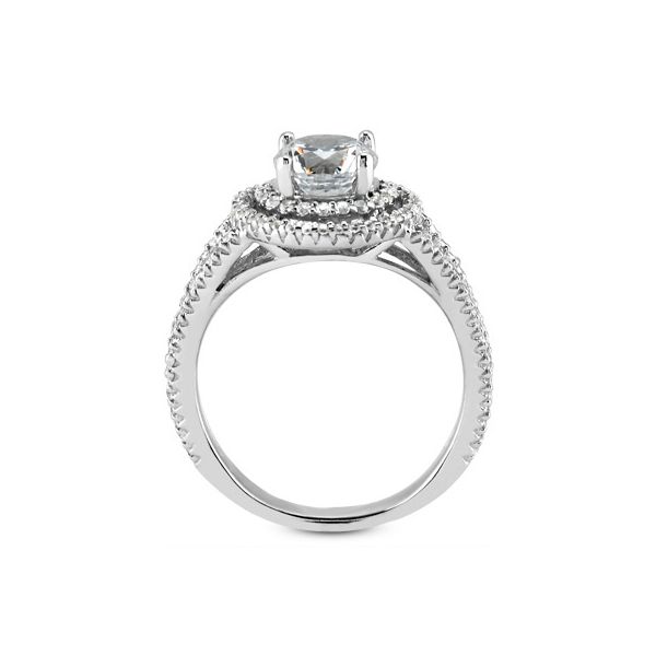 1/3CTW 14K WG Double Halo Split Shank Diamond Engagement Ring Image 3 The Ring Austin Round Rock, TX