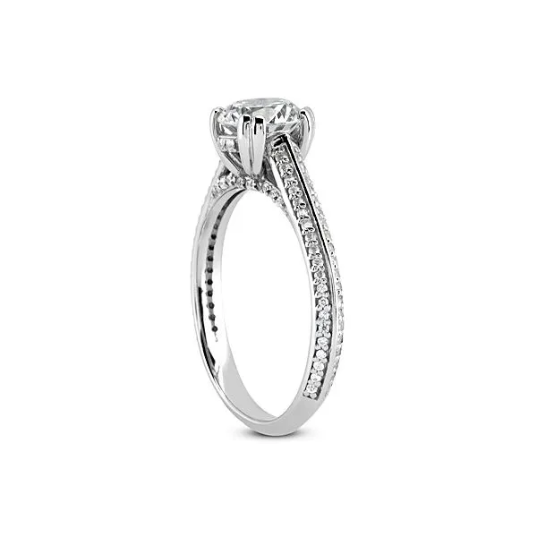 Double Row Pave Set Diamond Engagement Ring Image 2 The Ring Austin Round Rock, TX