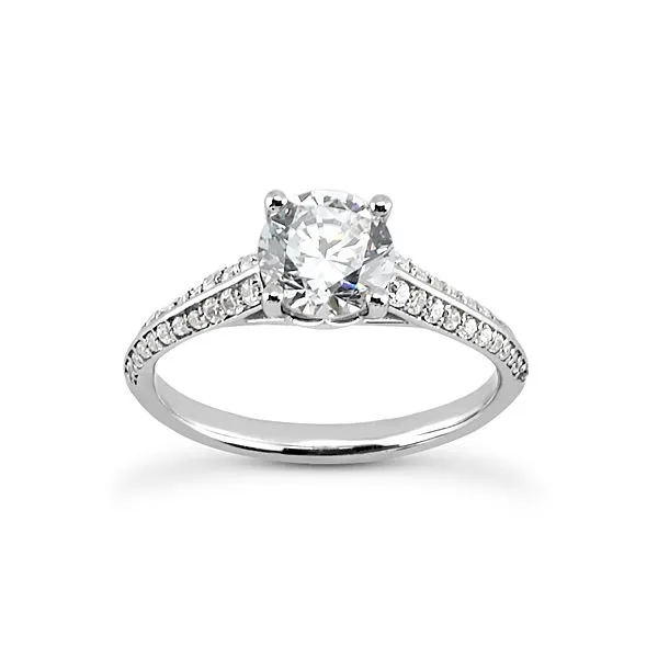 Two Row Pave Set Diamond Engagement Ring The Ring Austin Round Rock, TX