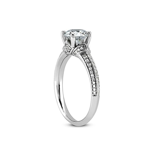 Two Row Knife Edge Pave Set Engagement Ring Image 2 The Ring Austin Round Rock, TX