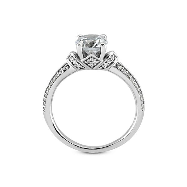 Two Row Knife Edge Pave Set Engagement Ring Image 3 The Ring Austin Round Rock, TX