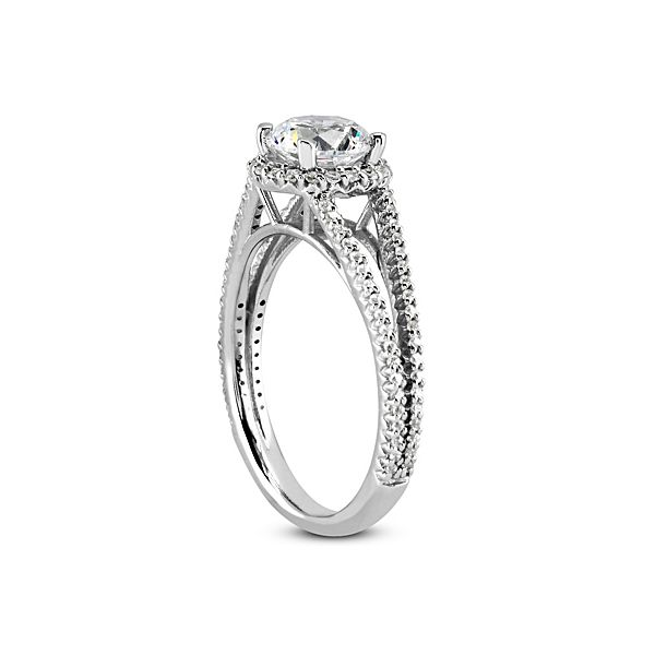 Spilt Shank Halo Diamond Engagement Ring Image 2 The Ring Austin Round Rock, TX